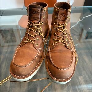 Danner Brown Leather Bull Run  Moc-Toe Work Boots